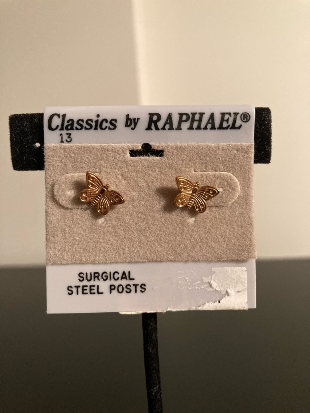 Raphael Gold Butterfly Stud Earrings